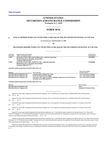 Thumbnail Hawaiian Electric Industries 10-K Annual Report 