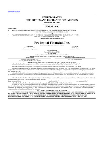 Vorschaubild Prudential Financial 10-K Jahresbericht 