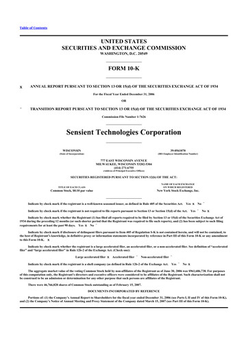 Thumbnail Sensient Technologies
 10-K Annual Report 