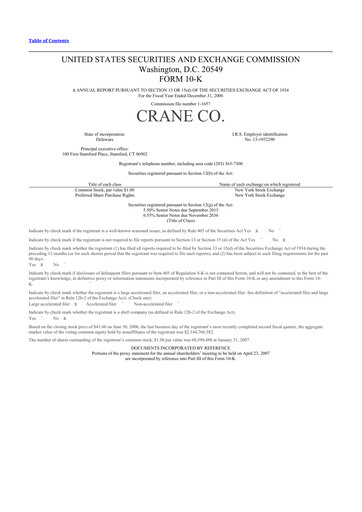 Thumbnail Crane NXT 10-K Annual Report 