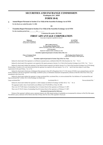 Thumbnail First Advantage 10-K Annual Report 