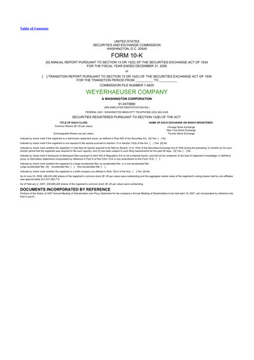 Thumbnail Weyerhaeuser
 10-K Annual Report 