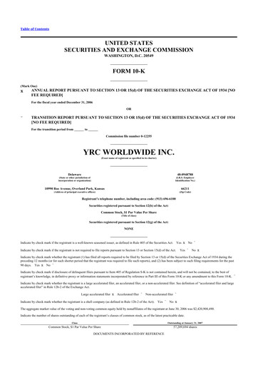 Thumbnail Yellow Corporation 10-K Annual Report 