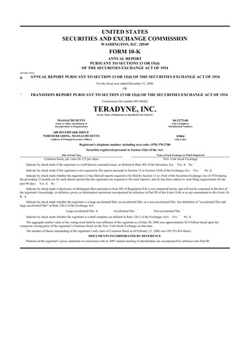 Thumbnail Teradyne 10-K Annual Report 