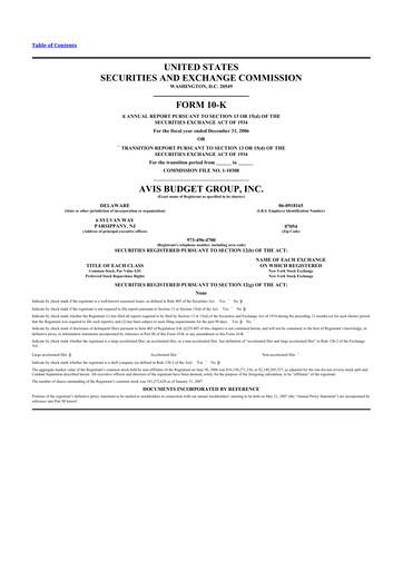 Thumbnail Avis Budget Group
 10-K Annual Report 