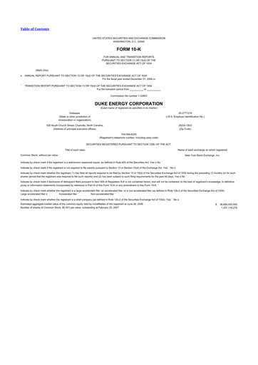 Miniature Duke Energy 10-K Rapport annuel 