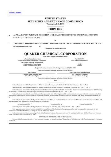 Thumbnail Quaker Houghton 10-K Annual Report 