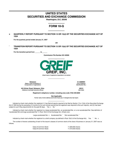 Thumbnail Greif 10-Q Quarterly Report FY 