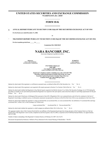 Thumbnail Hope Bancorp 10-K Annual Report 