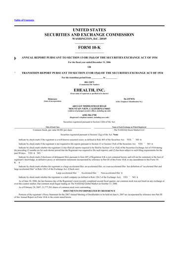 Thumbnail eHealth 10-K Annual Report 