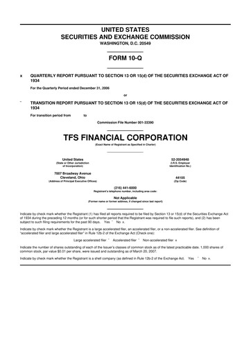 Thumbnail TFS Financial 10-Q Quarterly Report FY 