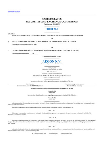 Thumbnail AEGON
 20-F Annual Report 