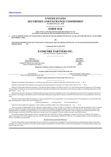 Thumbnail Evercore 10-K Annual Report 