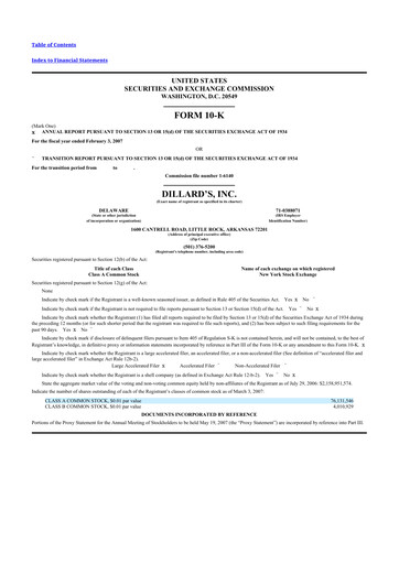 Thumbnail Dillard's
 10-K Annual Report 