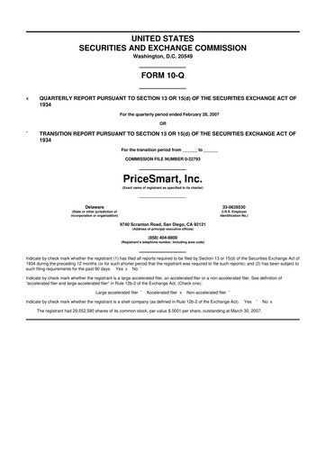 Thumbnail PriceSmart
 10-Q Quarterly Report FY 