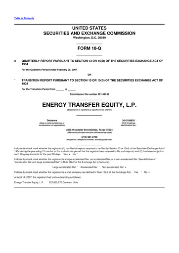 Thumbnail Energy Transfer LP
 10-Q Quarterly Report FY 