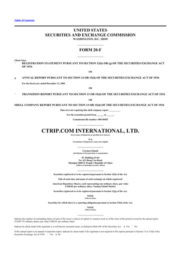 Thumbnail Trip.com 20-F Annual Report 