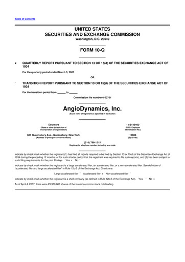 Thumbnail AngioDynamics 10-Q Quarterly Report FY 