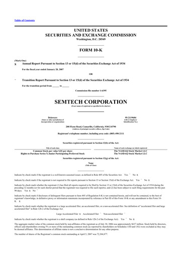 Thumbnail Semtech 10-K Annual Report 