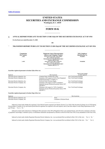 Thumbnail Hawaiian Electric Industries 10-K Annual Report 