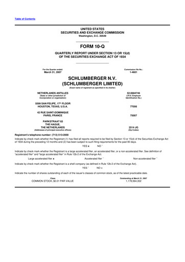 Vorschaubild SLB (Schlumberger) 10-Q Quartalsbericht  