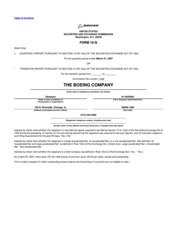 Miniature Boeing 10-Q Rapport trimestriel  