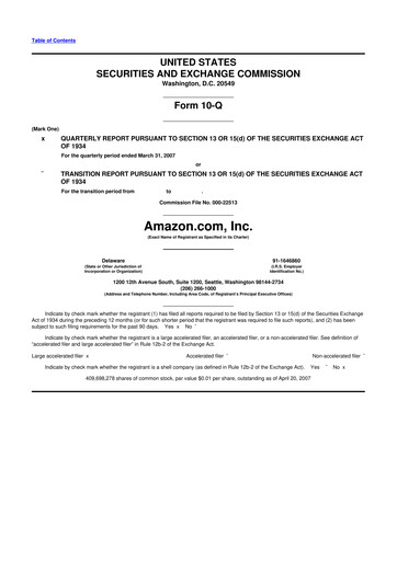 Miniature Amazon 10-Q Rapport trimestriel  