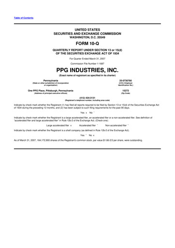 Thumbnail PPG Industries
 10-Q Quarterly Report FY 