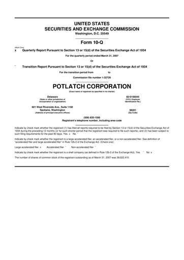 Thumbnail PotlatchDeltic
 10-Q Quarterly Report FY 