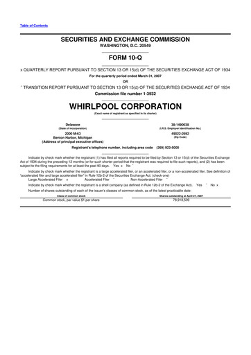 Thumbnail Whirlpool 10-Q Quarterly Report FY 