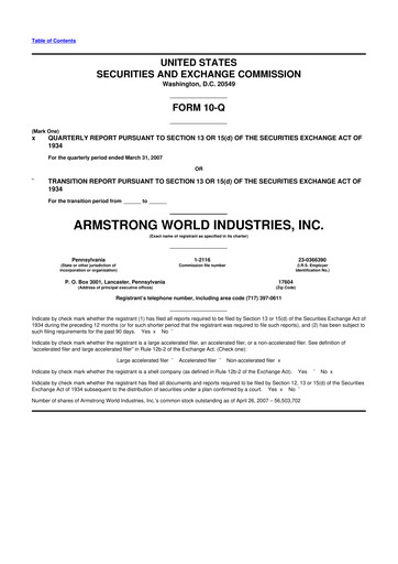 Vorschaubild Armstrong World Industries
 10-Q Quartalsbericht  