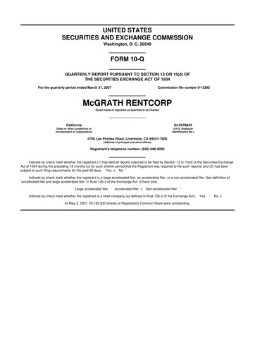 Thumbnail McGrath RentCorp
 10-Q Quarterly Report FY 
