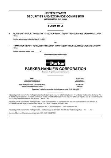 Thumbnail Parker-Hannifin
 10-Q Quarterly Report FY 