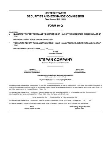 Thumbnail Stepan Company
 10-Q Quarterly Report FY 