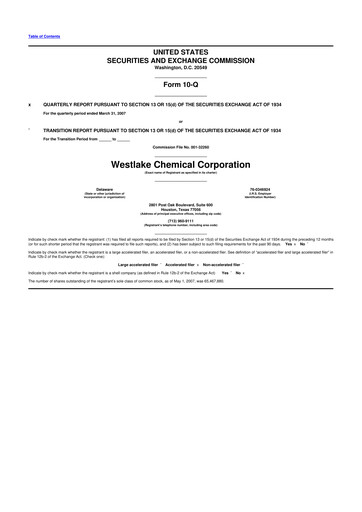 Thumbnail Westlake Corporation
 10-Q Quarterly Report FY 