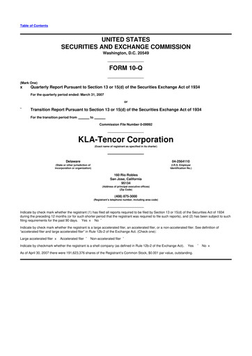 Thumbnail KLA 10-Q Quarterly Report FY 