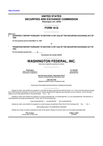 Thumbnail WaFd Bank 10-Q Quarterly Report FY 
