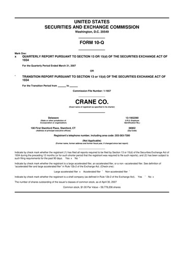 Thumbnail Crane NXT 10-Q Quarterly Report FY 