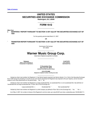 Vorschaubild Warner Music Group
 10-Q Quartalsbericht  