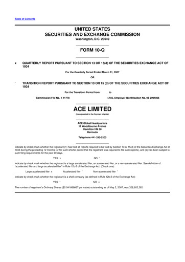 Vorschaubild Chubb 10-Q Quartalsbericht  