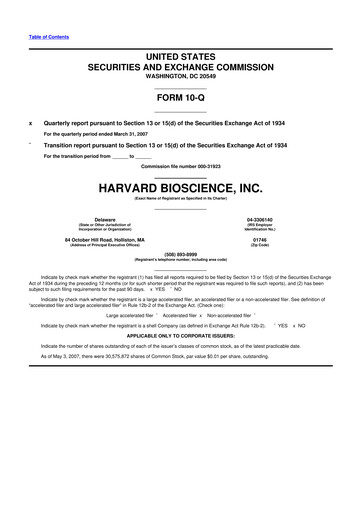 Thumbnail Harvard Bioscience 10-Q Quarterly Report FY 
