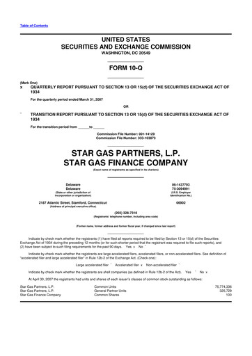 Thumbnail Star Group 10-Q Quarterly Report FY 