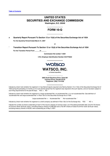 Thumbnail Watsco
 10-Q Quarterly Report FY 