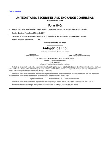 Thumbnail Agenus
 10-Q Quarterly Report FY 