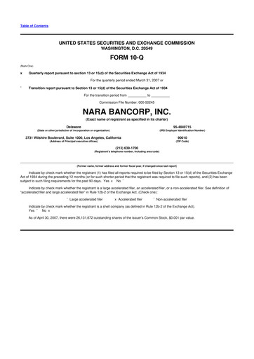 Thumbnail Hope Bancorp 10-Q Quarterly Report FY 