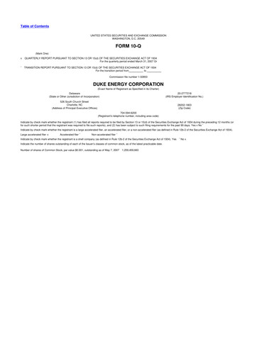 Vorschaubild Duke Energy 10-Q Quartalsbericht  