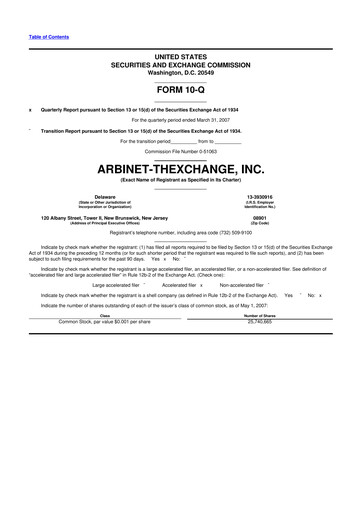 Thumbnail Arbinet 10-Q Quarterly Report FY 