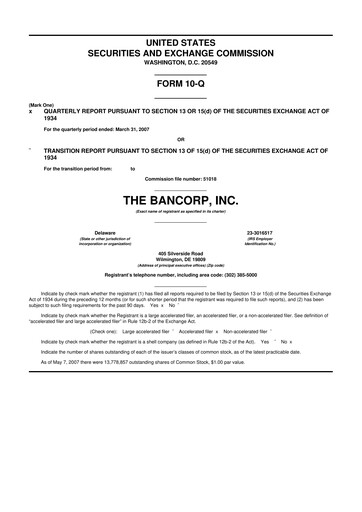 Thumbnail The Bancorp, Inc. 10-Q Quarterly Report FY 