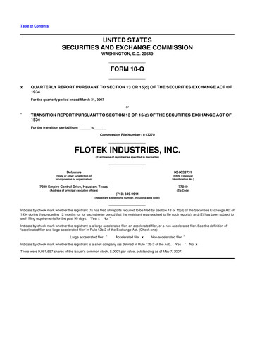 Thumbnail Flotek Industries 10-Q Quarterly Report FY 