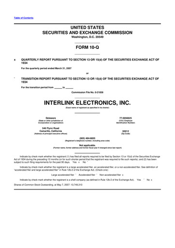 Thumbnail Interlink Electronics 10-Q Quarterly Report FY 